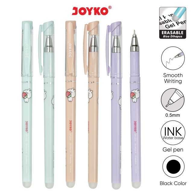 

JOYKO Gel Pen Bisa Dihapus GP-333 Shoyko 6 - 0.5mm Tersedia 1 Pack (12 Pcs) / 6 Pcs / 3 Pcs