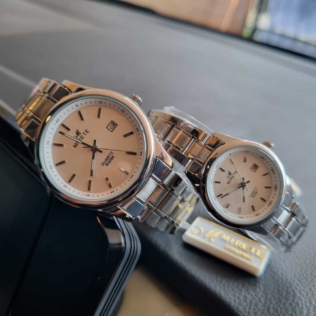 JAM TANGAN PRIA/WANITA MIRETE ORIGINAL RANTAI STAINLESS STEEL/JAM TANGAN ANALOG MIRETE/