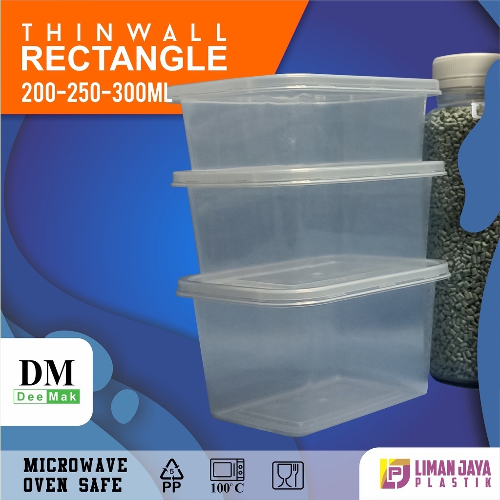 (ECER/PER PCS) MINIM ORDER 5 PCS Thinwall 200ml Rect | Thinwall 250ml Rect  | Thinwall 300ml Rect | 
