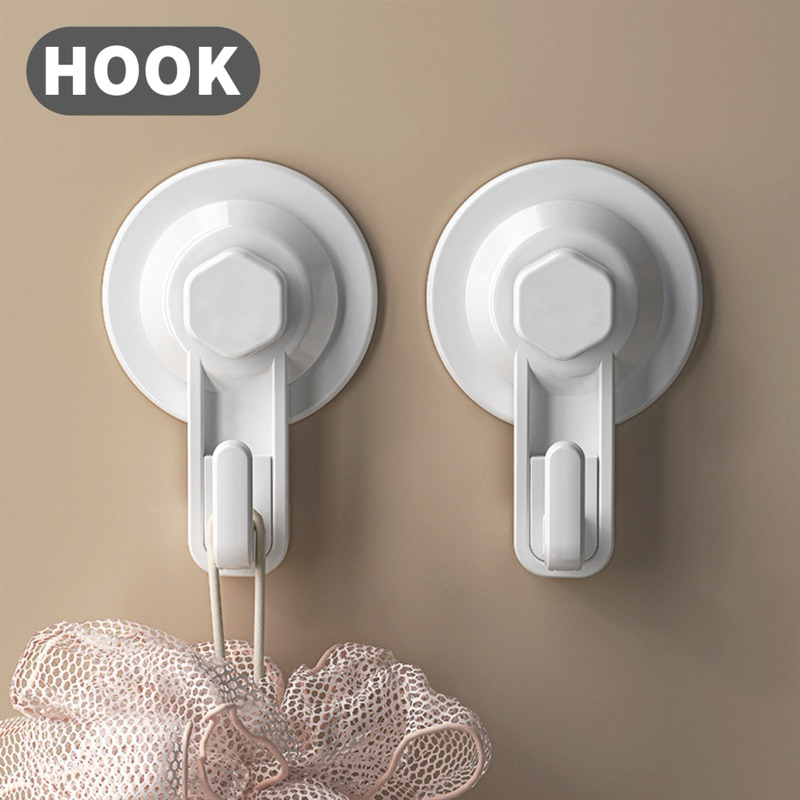 Efridaayss - Hook 2Pcs Pengait Dinding Keramik Anti Bor Suction Cup Waterproof