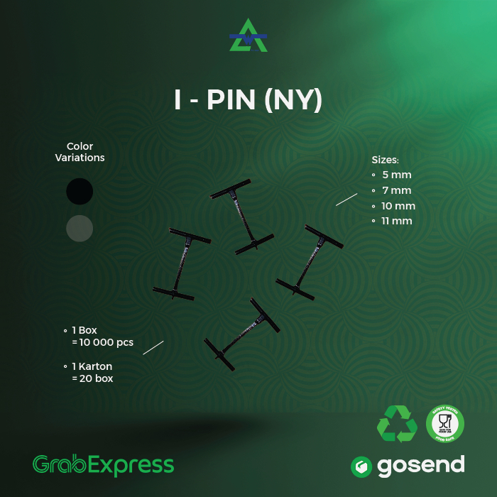 I Pin Nylon Light 5 mm / 6 mm / 7 mm / 8 mm / 9 mm / 10 mm / 11 mm - MEREK TAG IT - PENANDA BARANG -