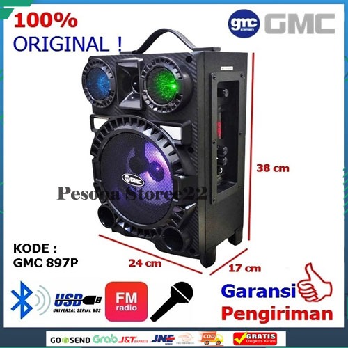 Speaker Portable Speaker Meeting Wireless GMC 897 P ( 897 P ) Free Mic Terbaru