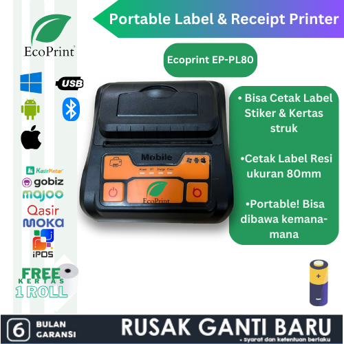Printer Thermal Portable Battery 80mm Bluetooth Usb Printer