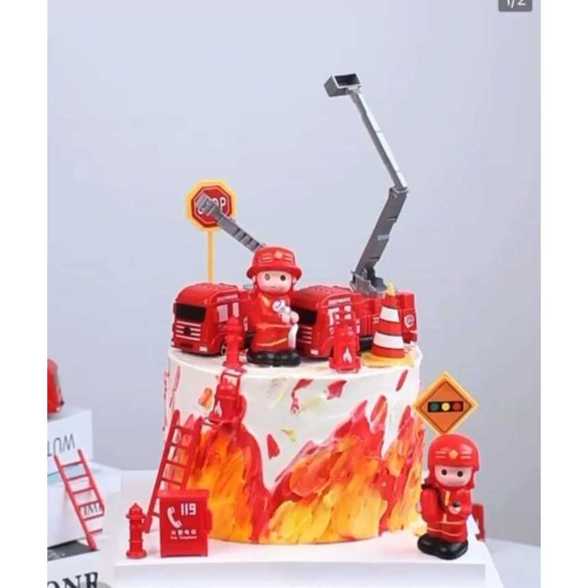 { OMG } PAJANGAN KUE ULANG TAHUN ALAT PEMADAM KEBAKARAN FIRE EXTINGUISHER / HIASAN KUE ULANG TAHUN D
