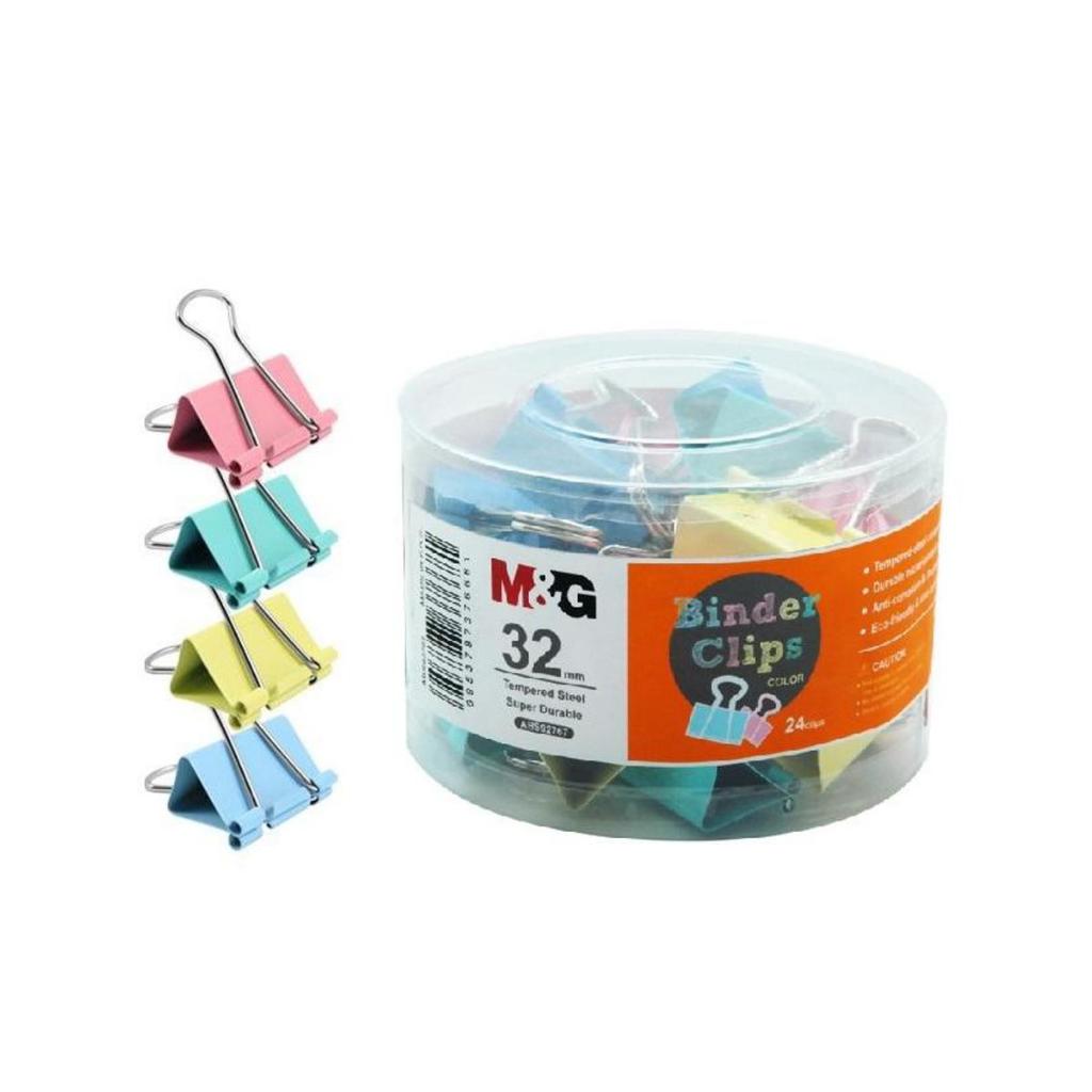 

M&G ABS92767 BINDER CLIP 32MM ISI 24 PCS COLORFUL