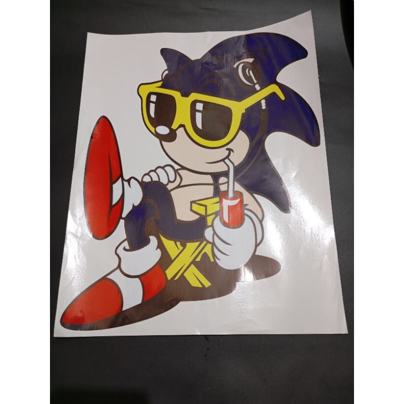 

stiker vinyl gambar besar (sonic kaca mata)