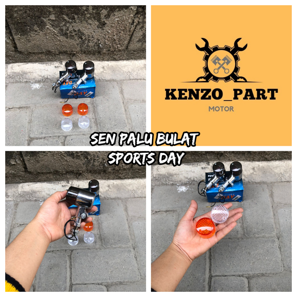 LAMPU SEIN PALU 3 KACA MODEL BULAT MEREK SPORTS DAY UNTUK MOTOR CB GL 100