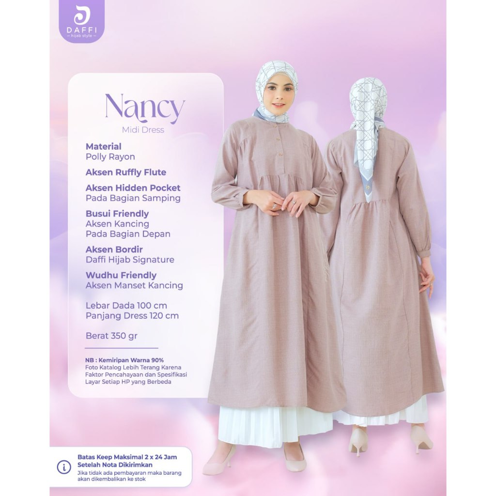 ❤️ ALREHANSTORE ❤️ Gamis Daffi Nancy Dress Midi Dress gamis busui friendly berkualitas ORI Daffi