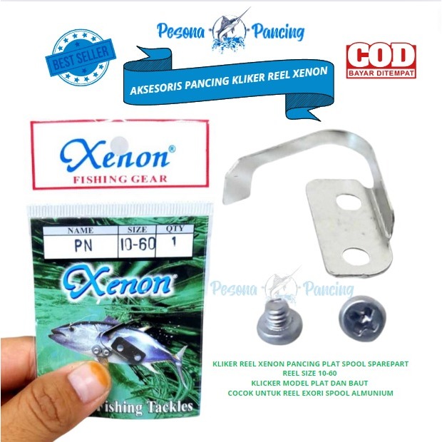 Aksesoris Pancing CLICKER REEL KLIKER REEL XENON PANCING PLAT SPOOL SPAREPART REEL SIZE 10-60