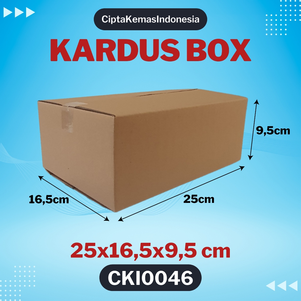 

Kardus Box Die Cut 25x16,5x9,5 cm Dus Packing Packaging Polos