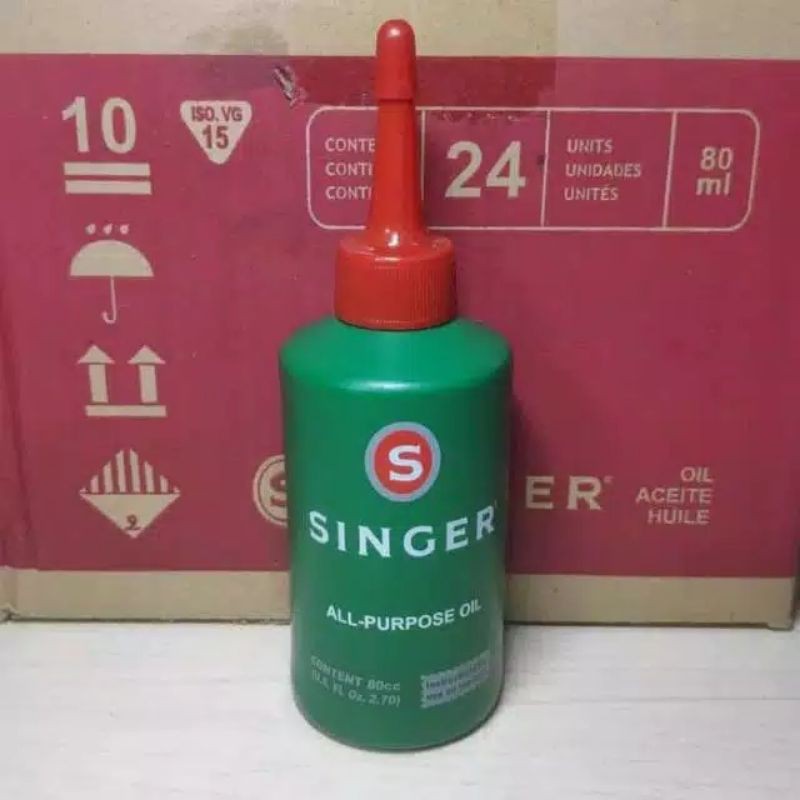 PAKET 1 DUS (24 Botol) SINGER | Minyak Pelumas Mesin Jahit / All Purpose Oil 80 cc