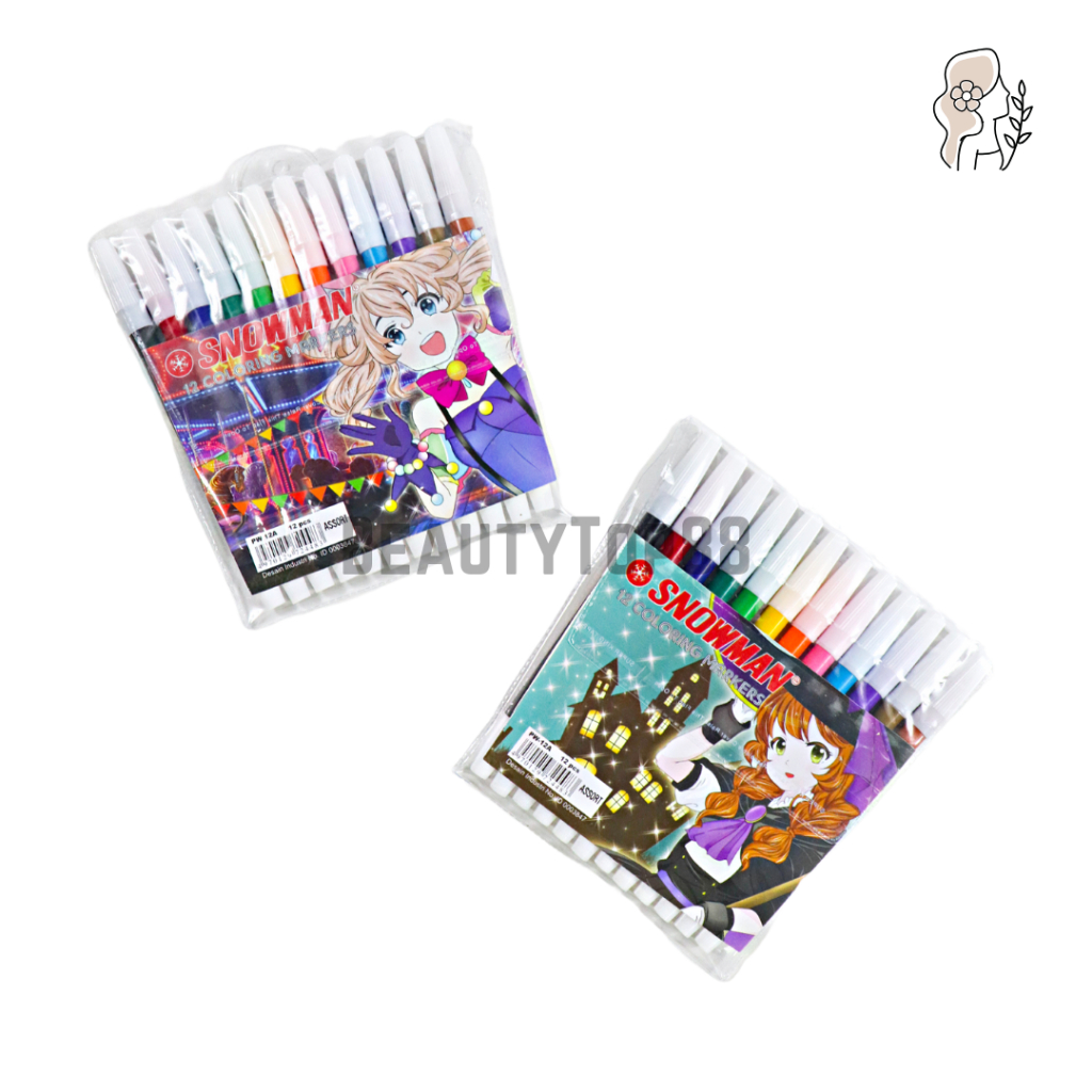 

Spidol Snowman Kecil 12 Warna PW-12A - Coloring Markers Pencil - 100% Original