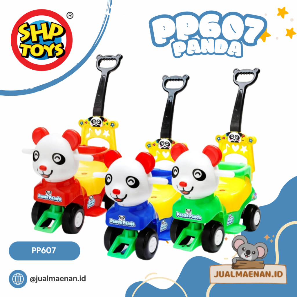 Mainan Anak Mobilan Dorong Mobilan Duduk Anak Karakter Panda PP 607