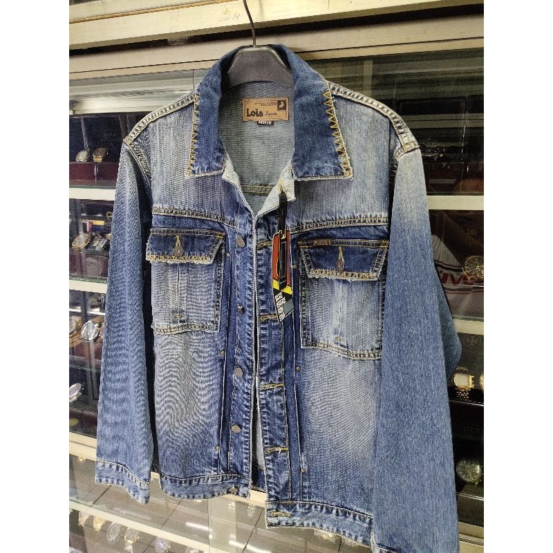 Jaket jeans Lois pria Original