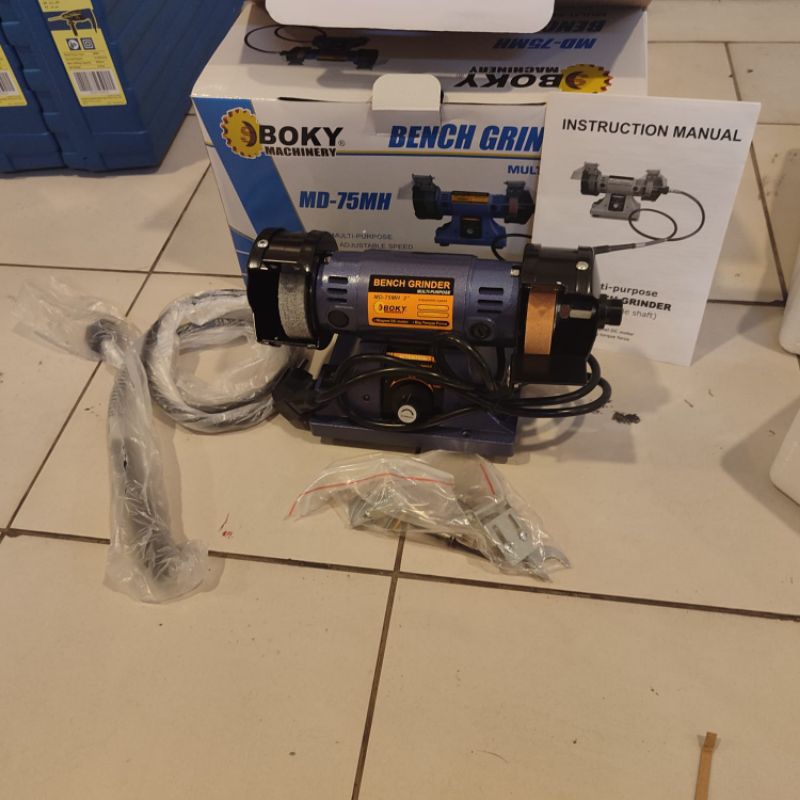 mesin gerinda duduk BOKY 3 INCH BENCH GRINDER  MD - 75MH Multifungsi