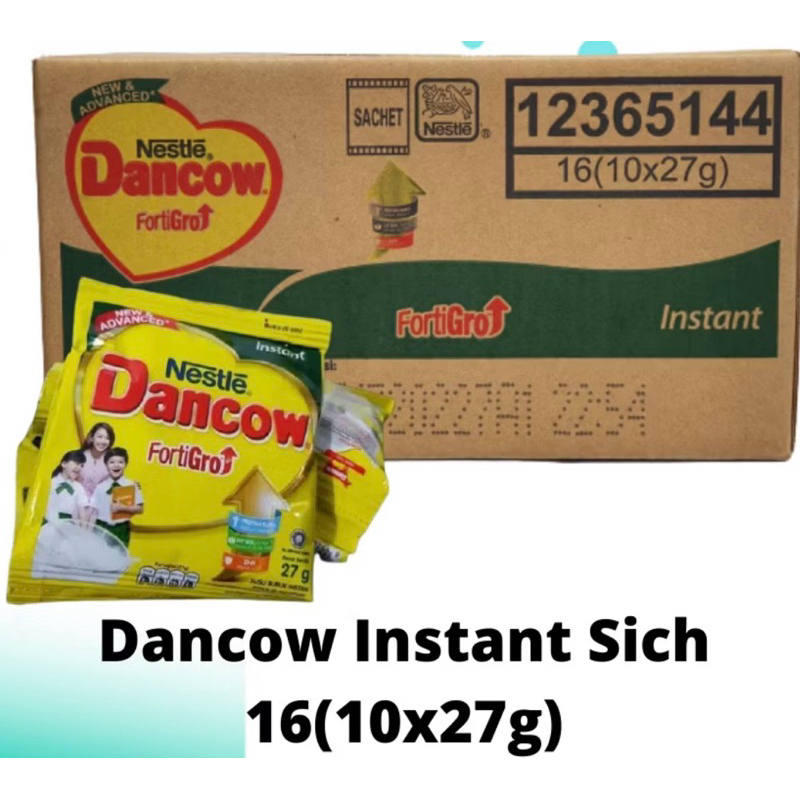 

KARTON DANCOW Fortigro Putih 16 (10x27g) / DANCOW 1 karton / Susu Dancow Instant Sachet Kemasan DUS