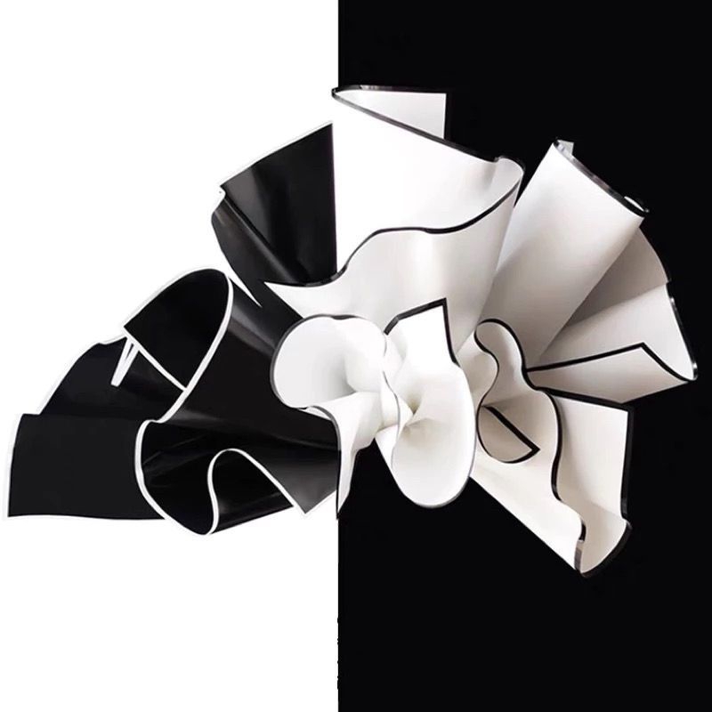 

5 Lembar - Wrapping List Monochrome / Kertas Bunga List Monochrome / Kertas Buket