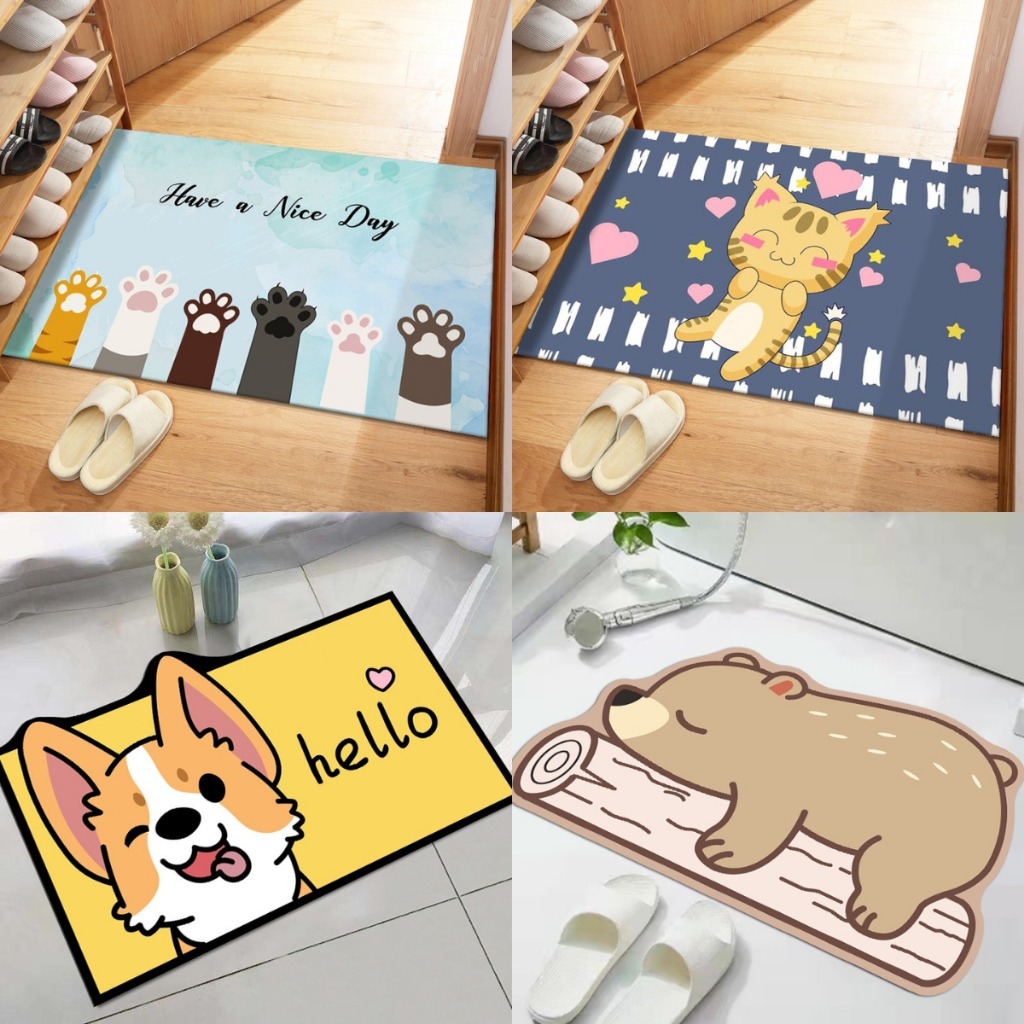 Keset Kaki Anti Slip Karakter Aesthetic Home Dekor Estetik Lap Kaki Lucu Ukuran 40x60cm Keset Kamar 