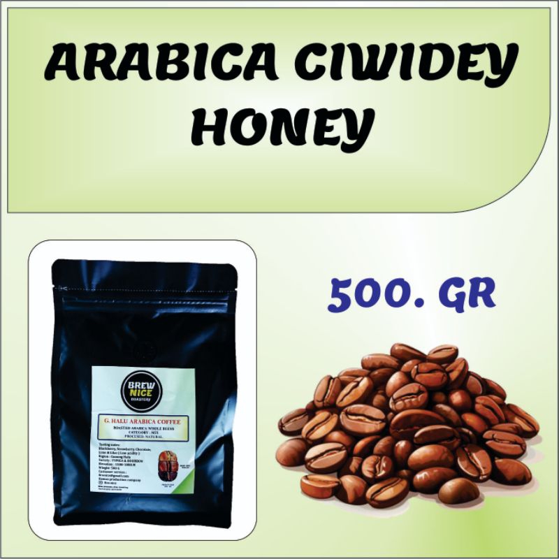 

HONEY PROCESS, KOPI ARABIKA ROASTED ( BIJI) ARABICA ROASTED COFFEE BEAN, CIWIDEY, 500. GR