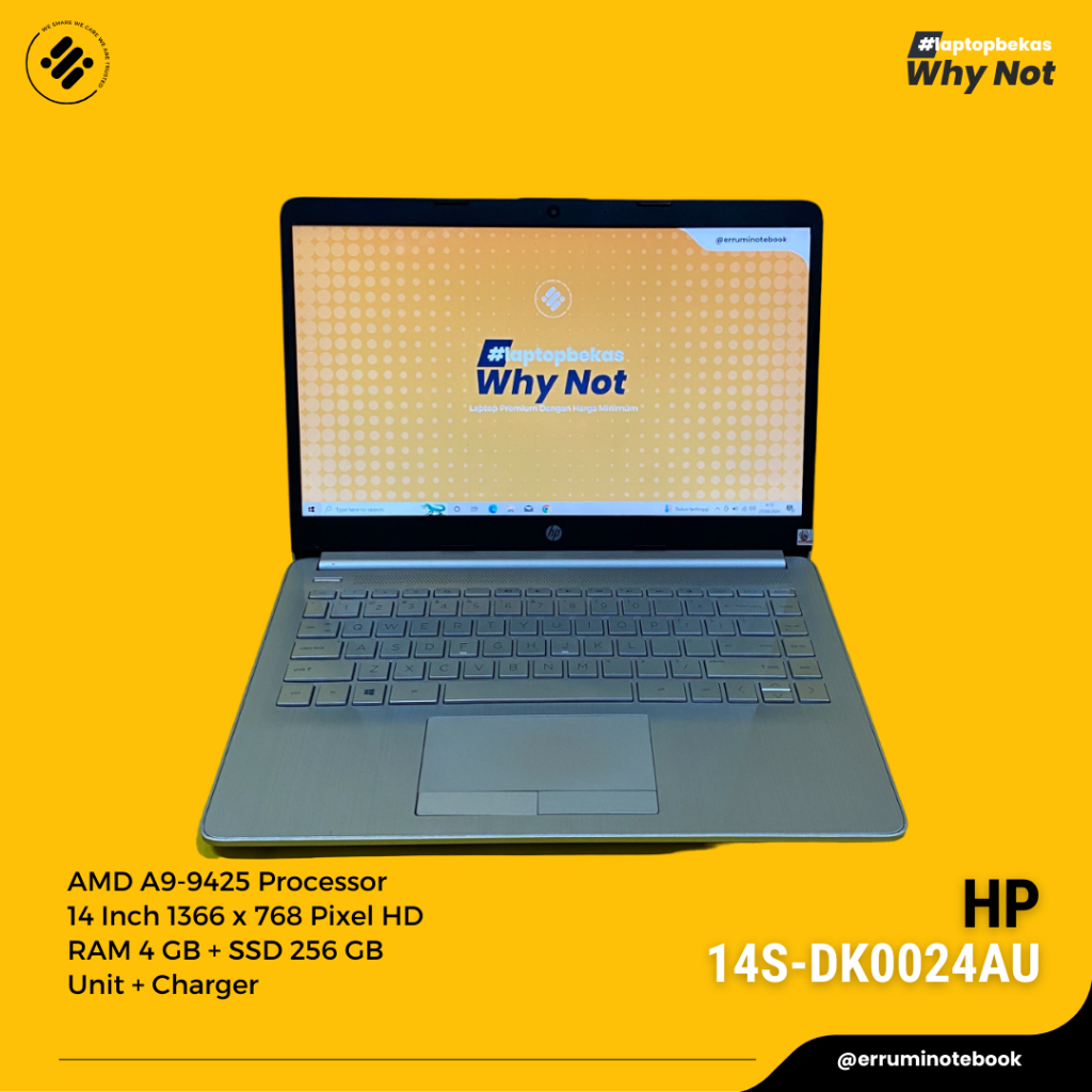 HP 14S DK0024AU AMD A9 RAM 4GB SSD 256GB