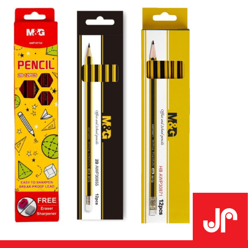 

M&G PENSIL 2B HB WITH ERASER / PENSIL SEKOLAH ANAK PENSIL UJIAN SET 12PCS