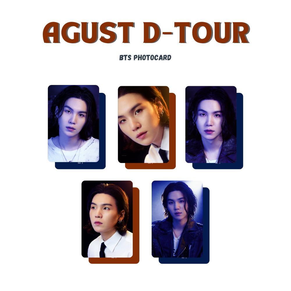[5 pcs] Photocard Suga : Agust D-Tour - by Aera Kpop Merch | Photocard Unofficial Suga BTS - Photoca