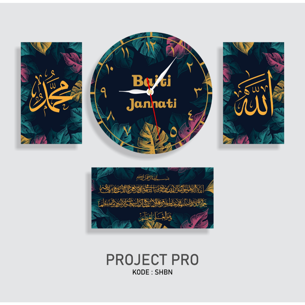 Jam Dinding / Jam Dinding Kaligrafi Aesthetic Unik