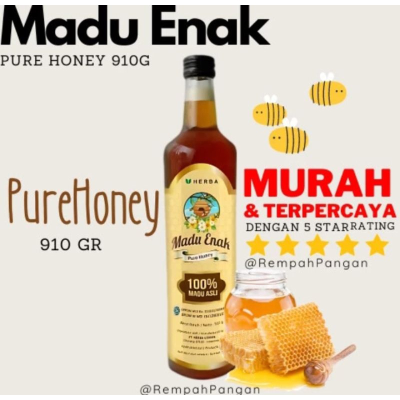 

MADU ENAK 910 GRAM PURE HONEY 100% MADU ASLI