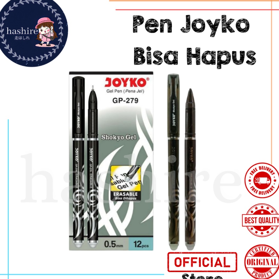 

SPESIAL Pulpen Shokyo Gel GP279 Erasable Hitam 1pak12pcs
