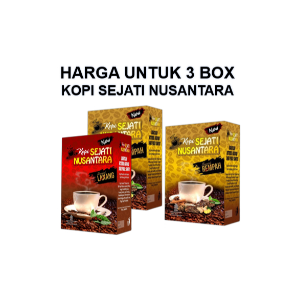 

3 Box kopi sejati nusantara special lanang dan rempah dijamin asli