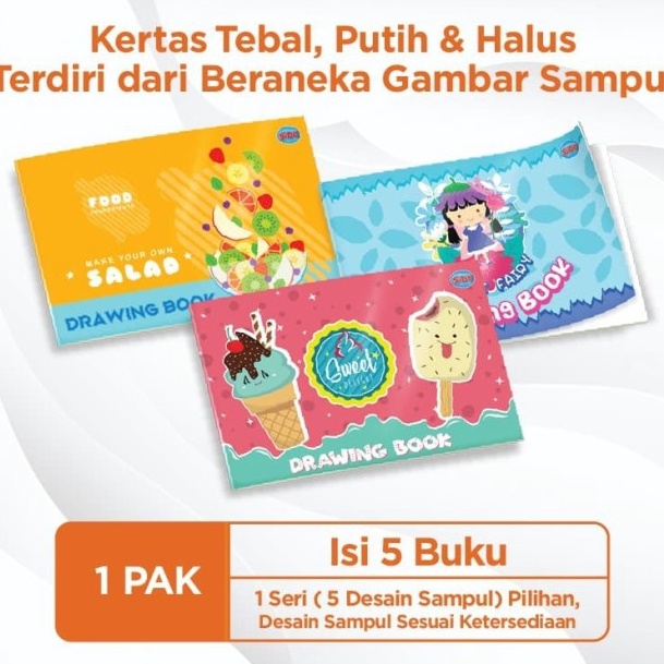 

STOK SEDIKIT Buku Gambar Drawing Book A4 Sidu Sinar Dunia 1 pak isi 5 pcs buku