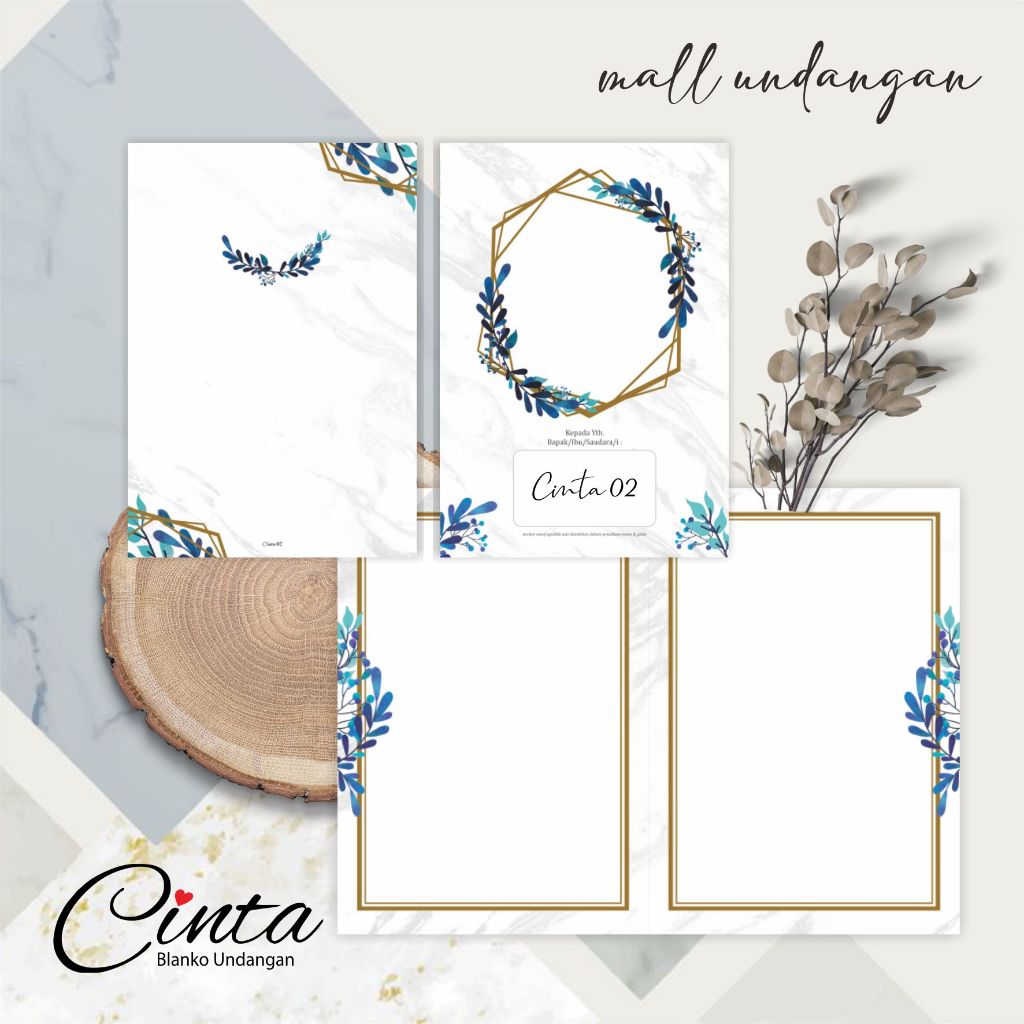 BLANGKO UNDANGAN CINTA 02 | BLANKO UNDANGAN KOSONG RUSTIK ELEGAN (PACK)