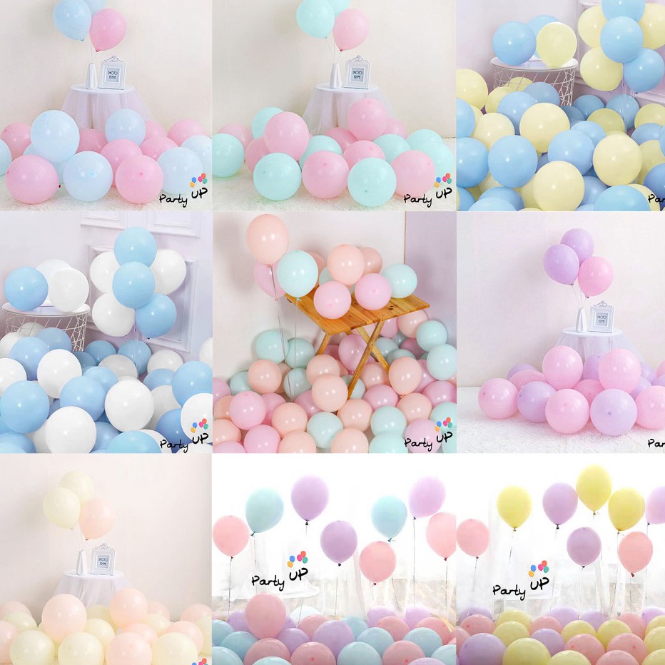MURAH Paket Latex Balon Latex Pastel Mix Warna  Biru Ungu Pink  Pink Ungu Kuning isi 3pcs