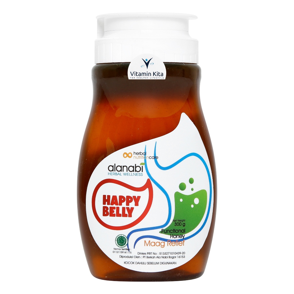 

ALANABI HAPPY BELLY FUNCTIONAL HONEY FOR MAAG RELIEF 300GRAM | Madu Murni Untuk meredakan Maag