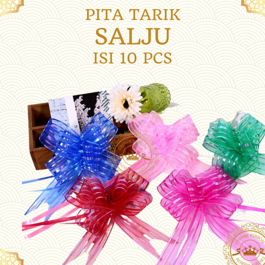 

BARU RESTOK Pita Tarik SALJU Organdi Hiasan Parcel