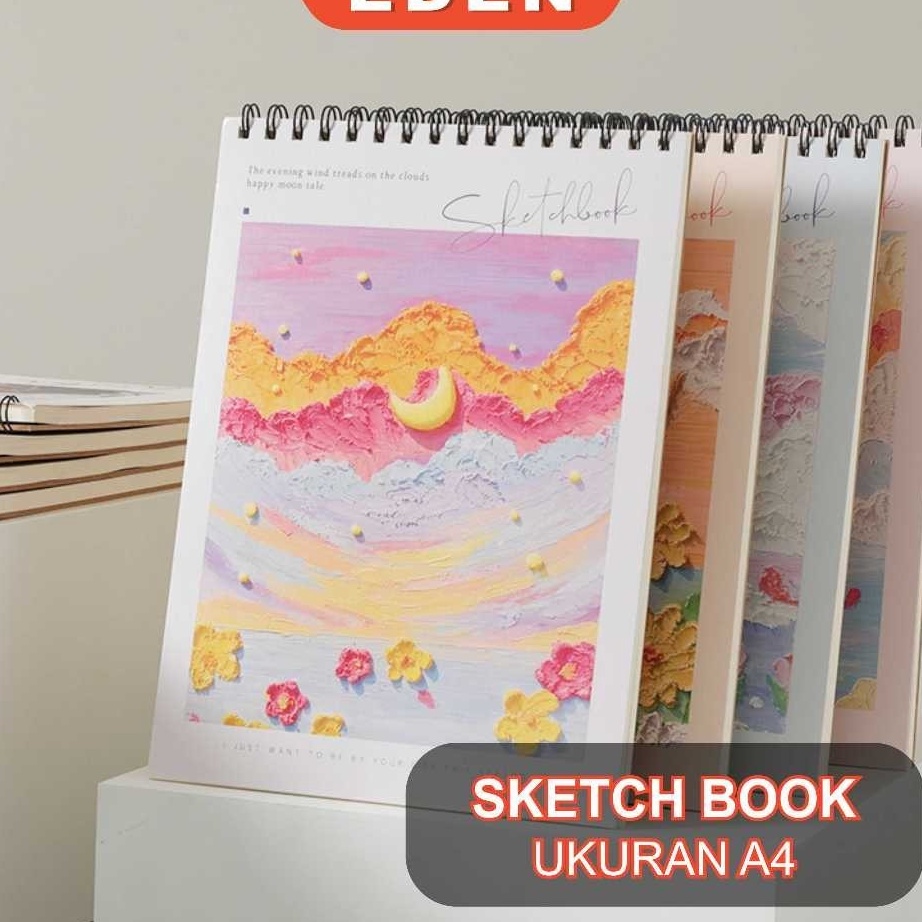 

PROMO Sketch book polos A4 cantik Sketch pad Buku gambar sketsa artemedia Scratch book artcards Drawing book ring Cute painting book
