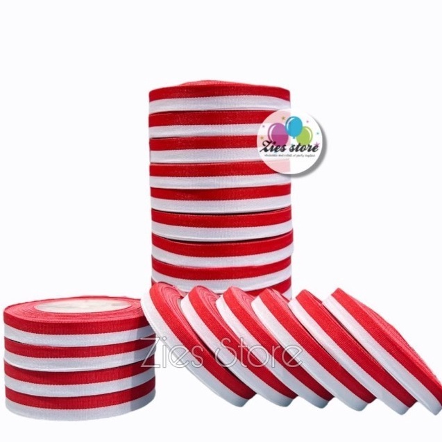 

PROMO BESAR 1 PACK ISI 1 Pita Satin Merah Putih 5 Inch Pita Merah Putih 127 Cm