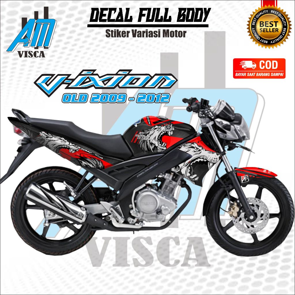 Decal Vixion Old 2008 - 2012 Full Body Stiker Dekal Vixion Old Variasi Motif Srigala