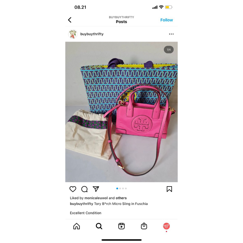 Tory Burch Micro Sling Fuschia (Preloved)