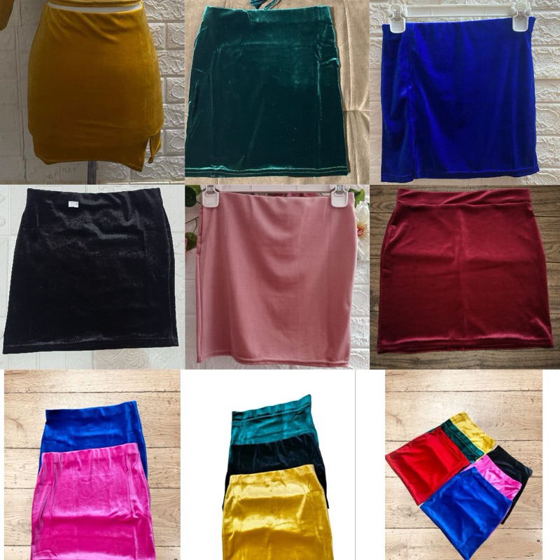 Rok Mini Bludru/Rok Wanita/Rok Span