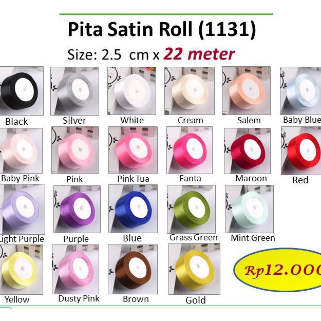 

TREND PRODUCT Pita Satin 25cm Pita Bunga Handbouquet Barang florist buket ribbon 1131