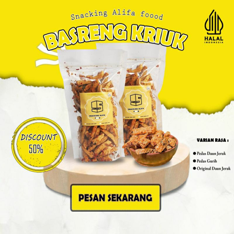 

BASRENG DAUN JERUK / Basreng pedas / Original daun jeruk kemasan 5rb