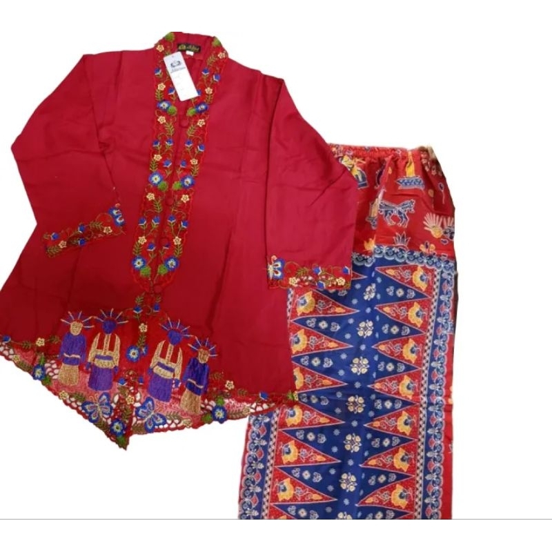 KEBAYA ENCIM ANAK SD MOTIP BORDIR ONDEL BAJU ENCIM ANAK UMUR 6TAHUN -11 TAHUN