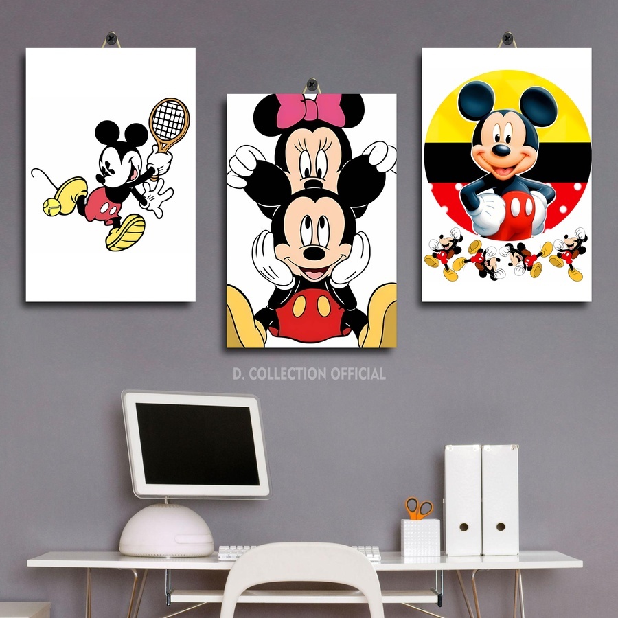 Pajangan Ruangan Aesthetic Wallpaper Mickey Mouse 3D / Dekorasi Dinding Kamar /YOJ|KV31I