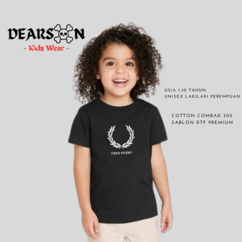 FRED PERRY Kaos Anak Usia 1-10Tahun Unisex