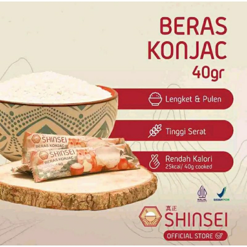 

Shinsei Konjac Rice- Sachet (ECER isi 1)/ Beras Shirataki/ Beras Diet-Rendah Kalori-Rendah Gula/ Beras Instan/ Beras