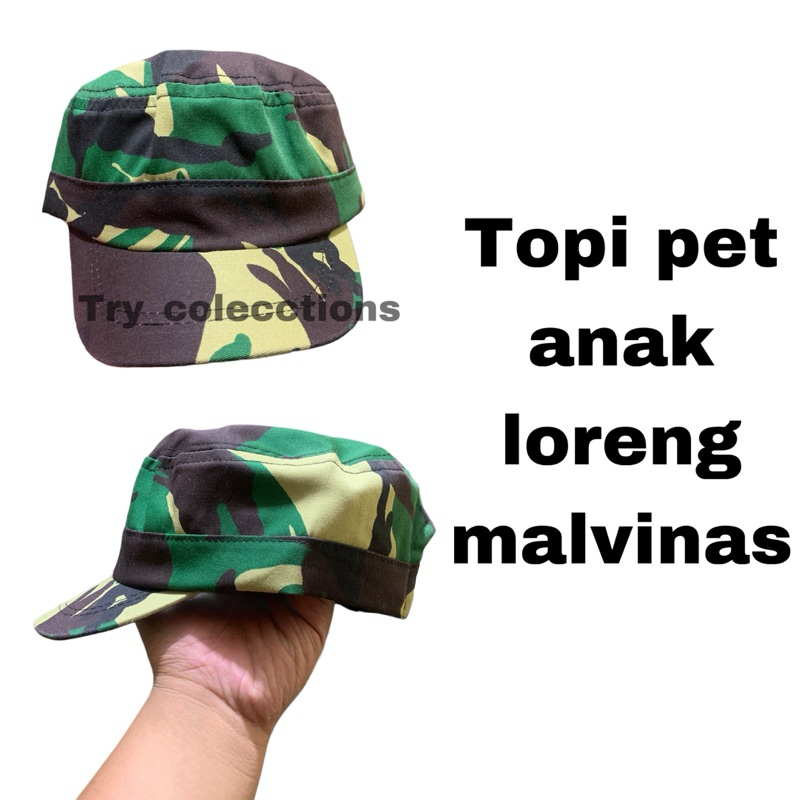Topi pet anak loreng malvinas - Topi anak motif loreng