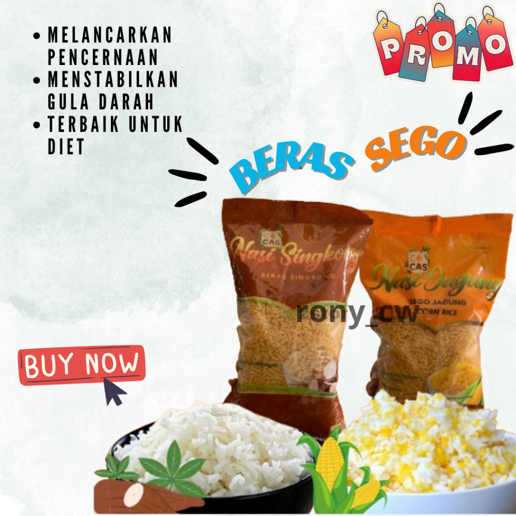 

Nasi Beras Jagung Sego Jagung dan Singkong PREMIUM Instant Healthy Diet Food