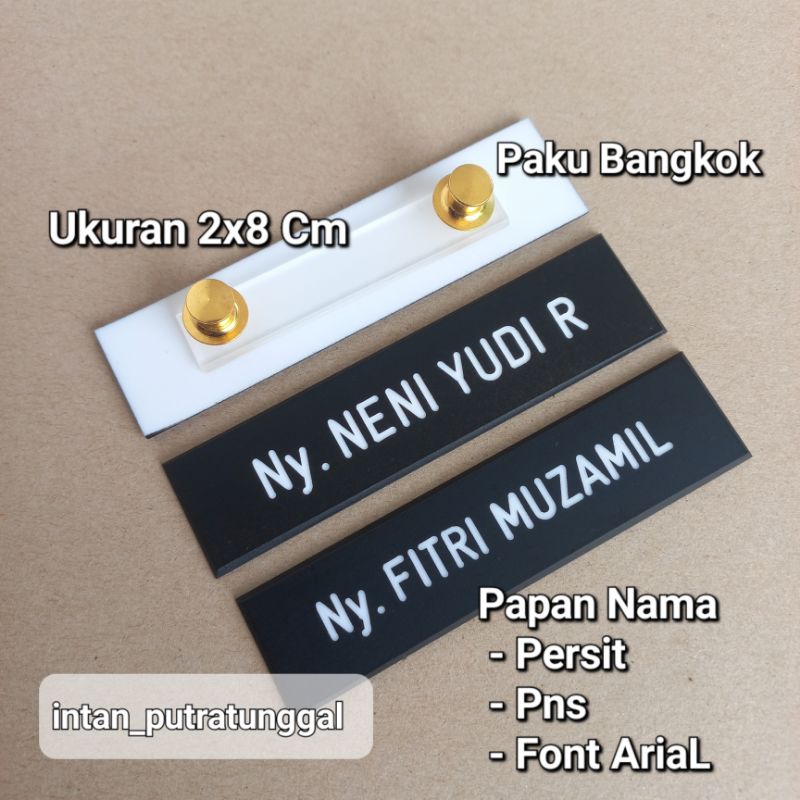 

Papan Nama PERSIT Terbaru Hitam Doff ( Depan Full hitam Belakang putih )