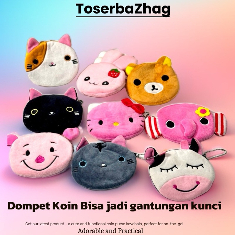 Dompet Boneka / Dompet Karakter Koin / Gantungan Tas Boneka / Dompet Kartun / Dompet Wanita / Souven